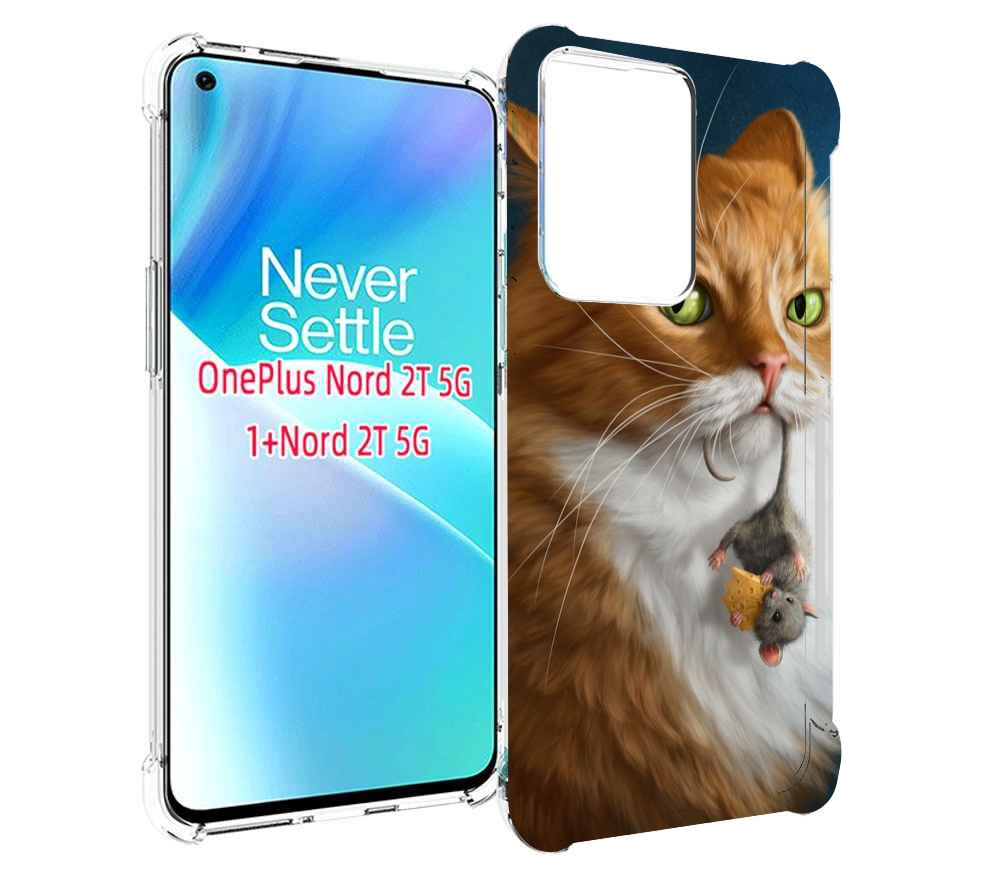 

Чехол MyPads Кот-и-мышь для OnePlus Nord 2T, Прозрачный, Tocco