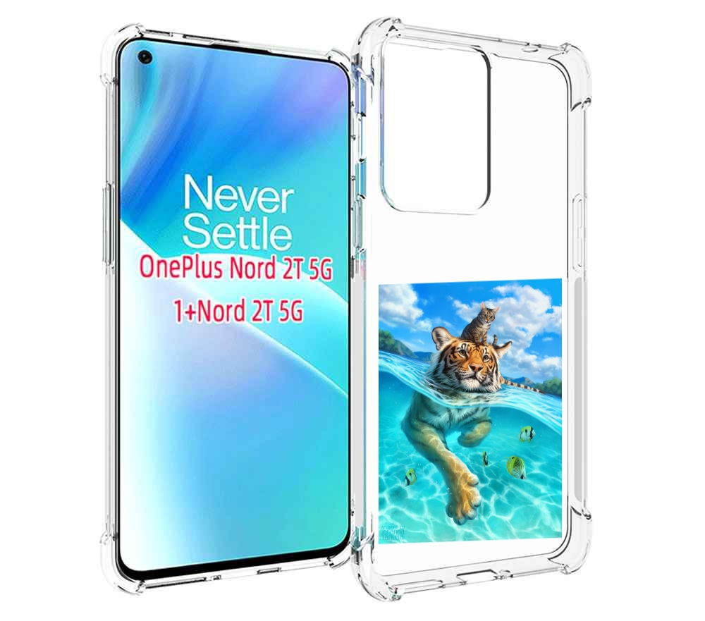 

Чехол MyPads Кот-на-тигре для OnePlus Nord 2T, Прозрачный, Tocco