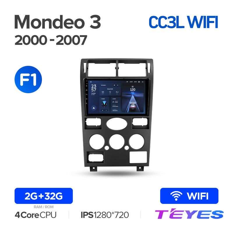 

Магнитола Teyes CC3L Wi-Fi 2/32 9" для Ford Mondeo 3 2000-2007 (Тип F1), CC3L Wi-Fi 2/32 9"