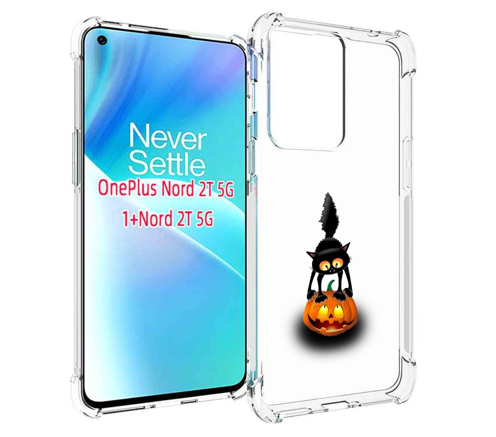 

Чехол MyPads Котик с тыквой для OnePlus Nord 2T, Прозрачный, Tocco