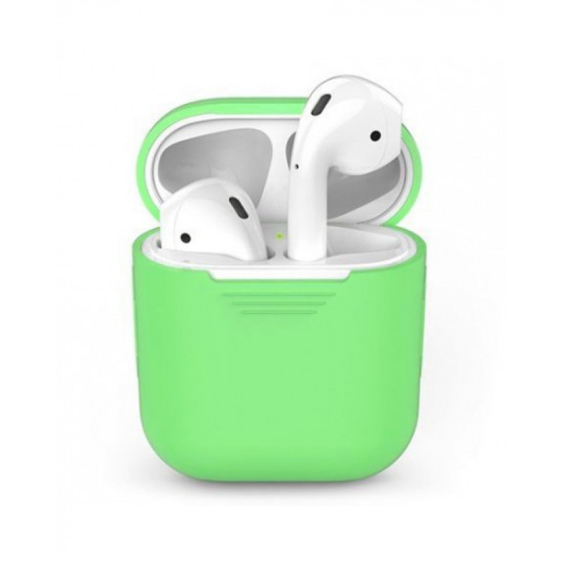 фото Чехол silicone для airpods 1/2 green nobrand