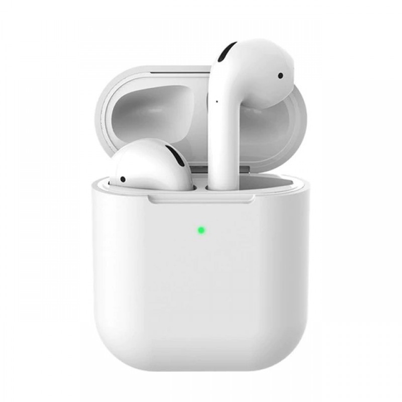 фото Чехол silicone для airpods 1/2 white nobrand