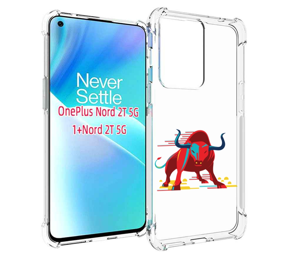 

Чехол MyPads Красный-бык для OnePlus Nord 2T, Прозрачный, Tocco