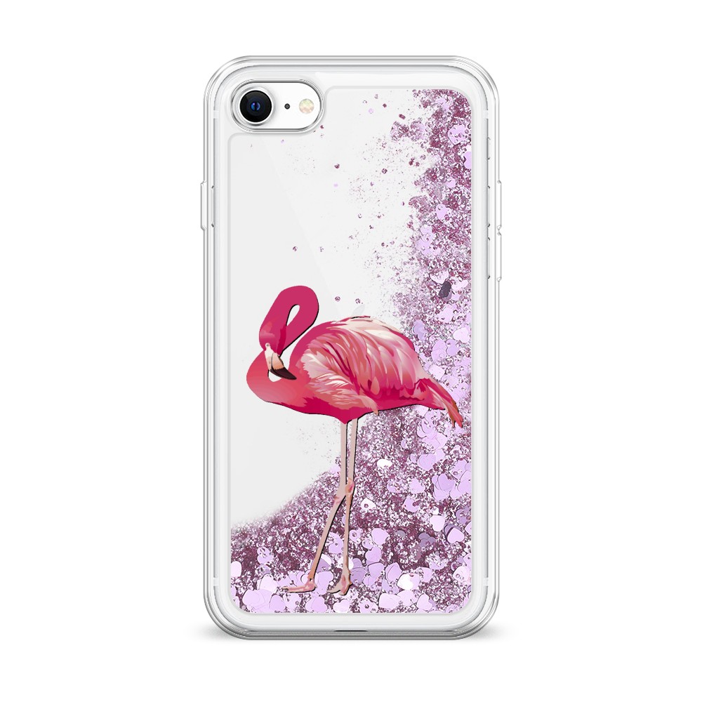 

Жидкий чехол с блестками "Застенчивый фламинго" на Apple iPhone SE 2020, 12494-1
