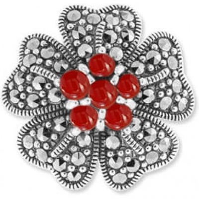 

Брошь из серебра с сердоликом Марказит HB486-991, HB486-991