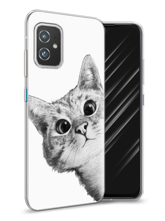

Чехол Awog на Asus ZenFone 8 "Кот рисунок черно-белый", Черный, 44450-1