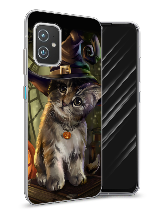 

Чехол Awog на Asus ZenFone 8 "Кот для Хэллоуин", Зеленый;серый, 44450-2