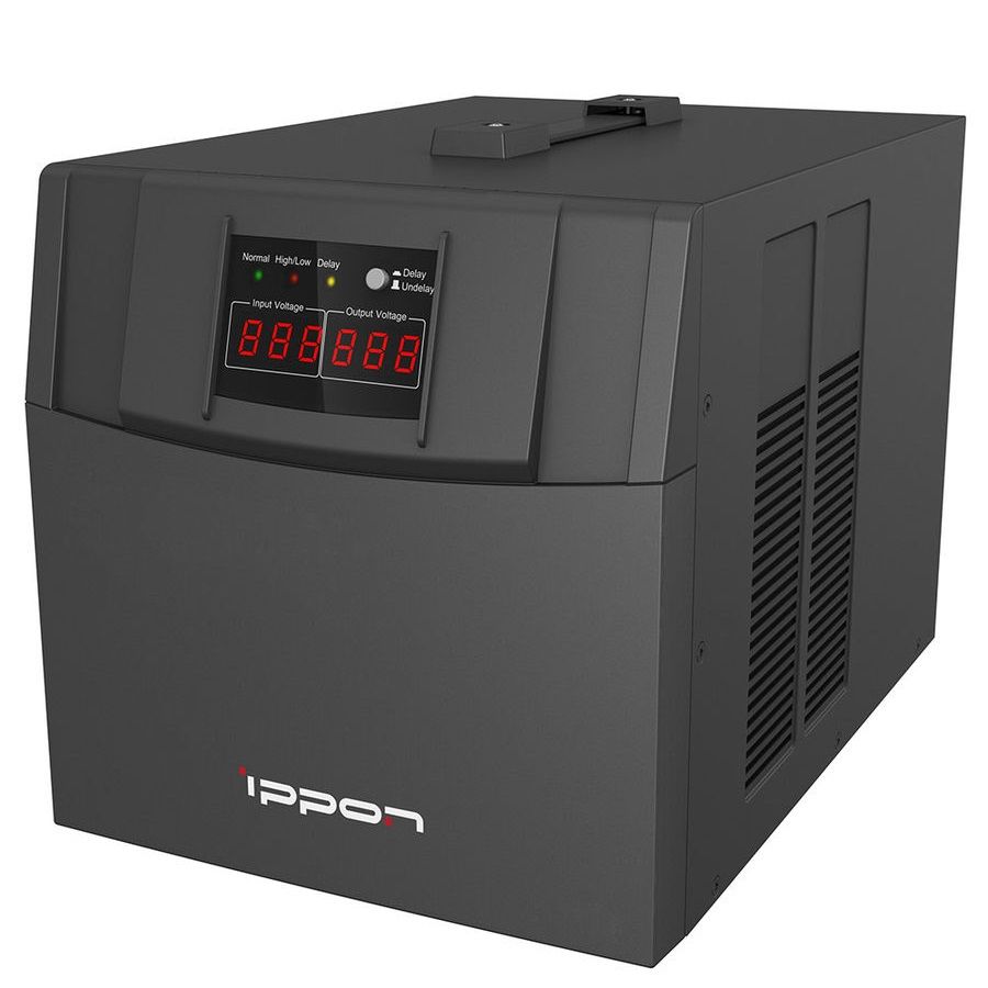 

Однофазный стабилизатор Ippon AVR-3000 4 розетки черный, aVR-3000