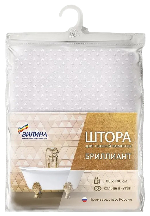 

Штора Вилина Бриллиант 180 х 180 см полиэстер, Белый