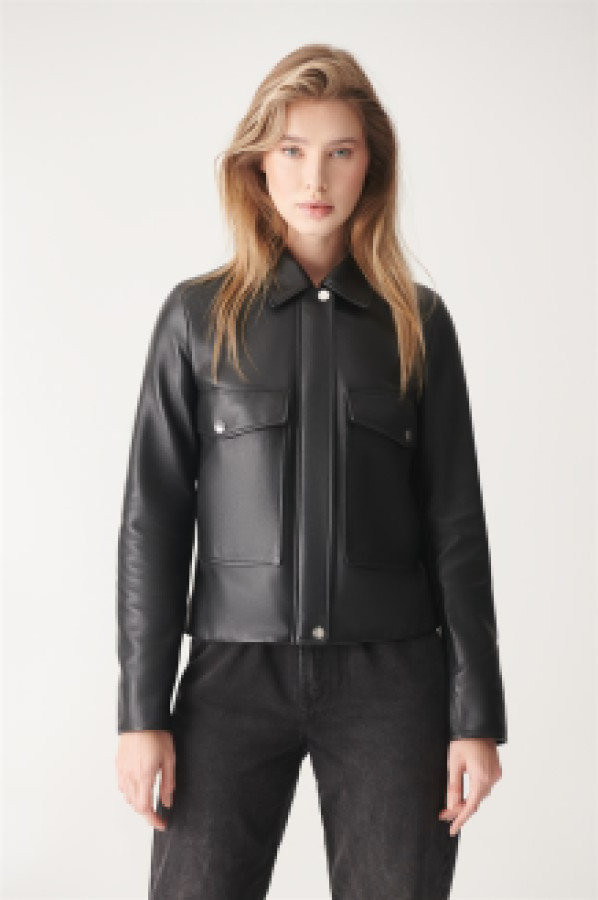 Кожаная куртка женская Black Noble 348 черная M (доставка из-за рубежа)
