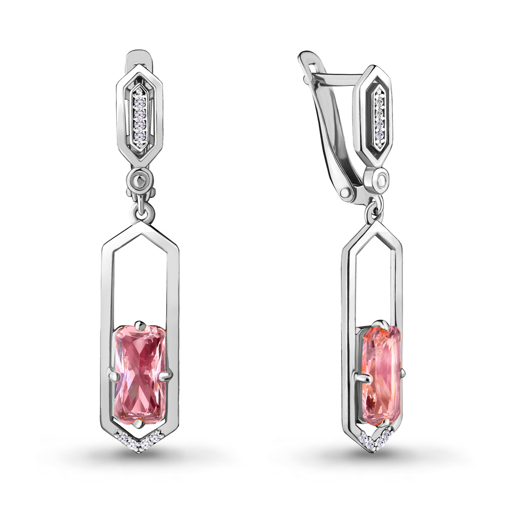 

Серьги из серебра с фианитом Aquamarine 4716490А_925_р, 4716490А_925_р
