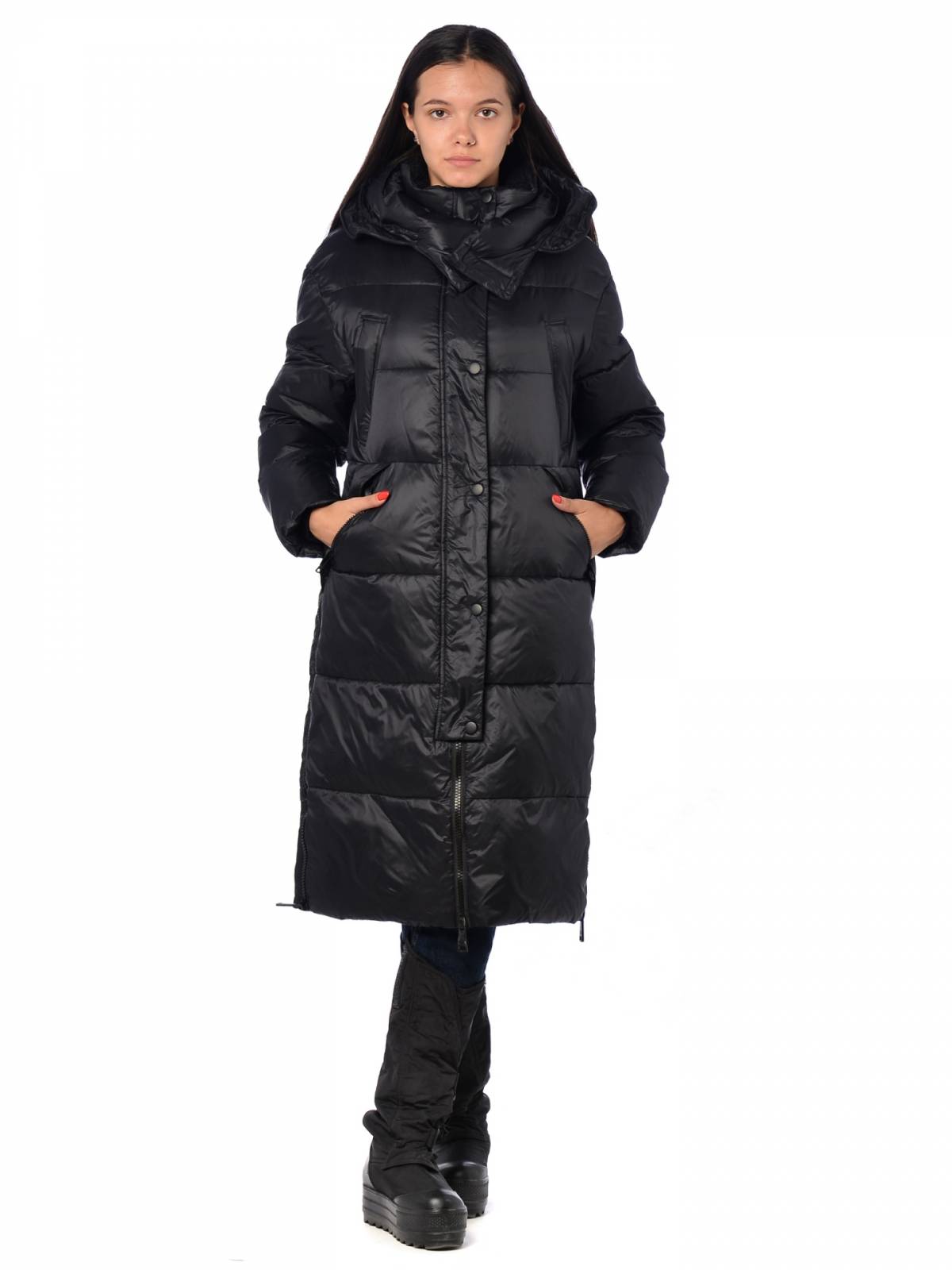 Пальто женское EVACANA 3923 черное 46 RU