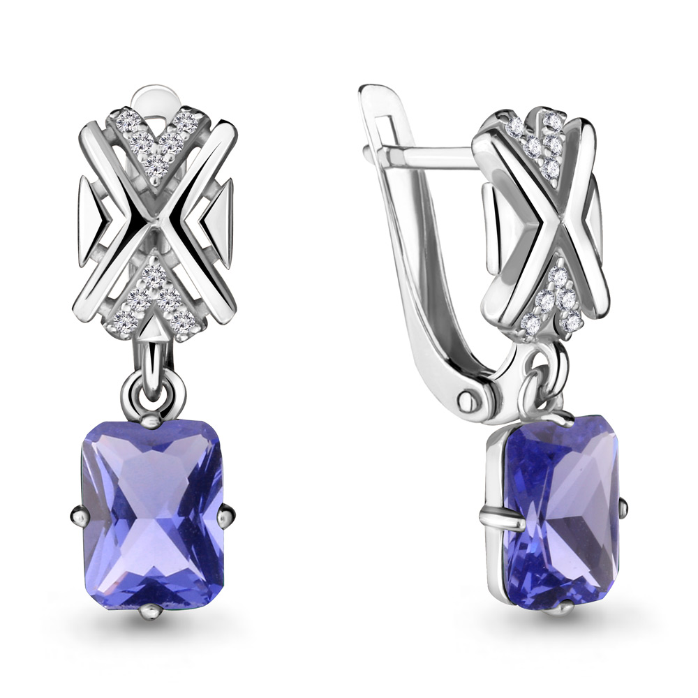 

Серьги из серебра с фианитом Aquamarine 47165603А_925_р, 47165603А_925_р