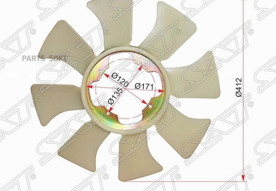 

SAT ST-21060-43G00 Крыльчатка вентилятора NISSAN ATLAS F22\H41 TD27 89-95 1шт