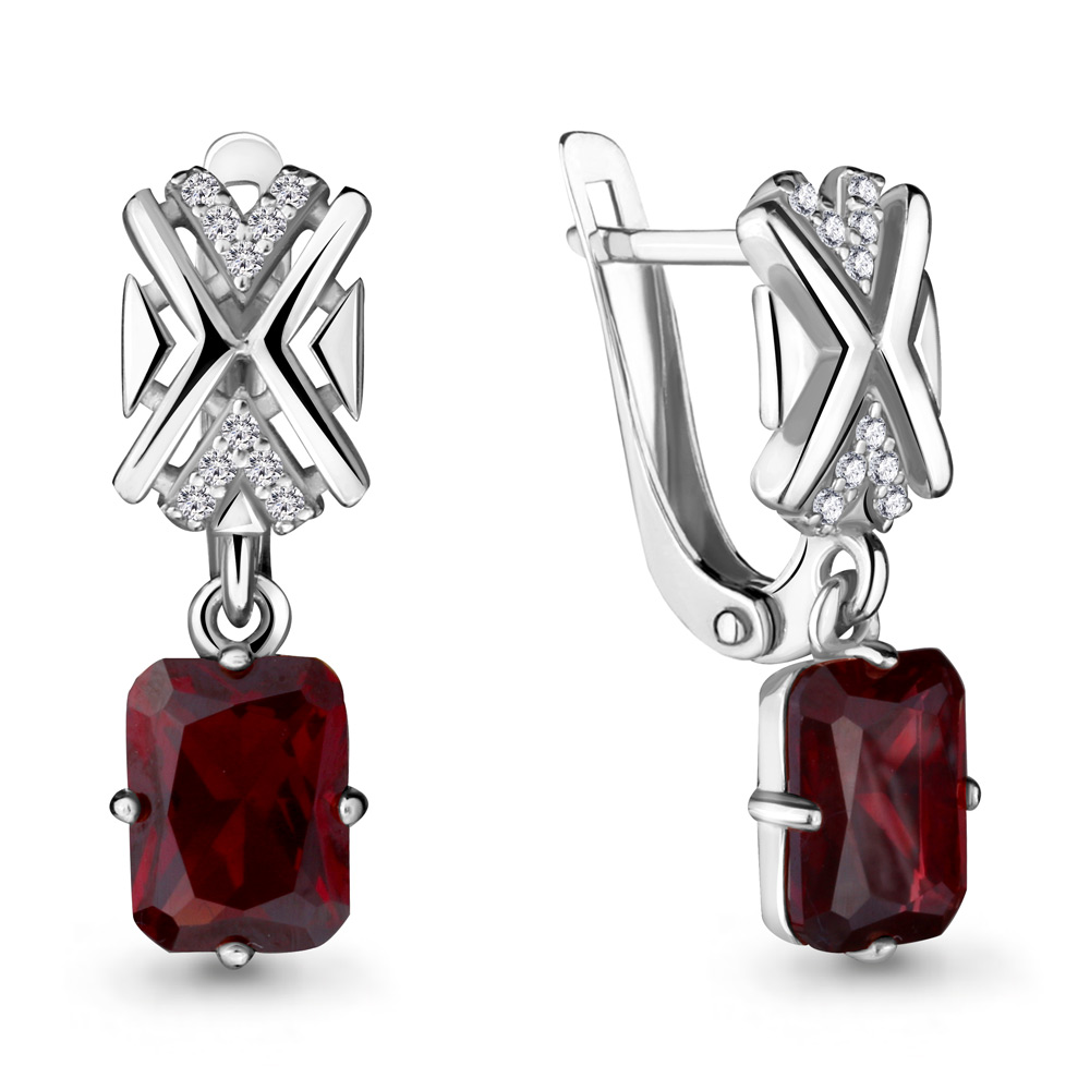 

Серьги из серебра с гранатом Aquamarine 4716585А_925_р, 4716585А_925_р
