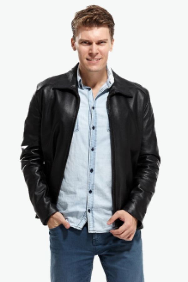 

Кожаная куртка мужская Deriza 35-3023 черная 2XL (доставка из-за рубежа), Черный, 35-3023