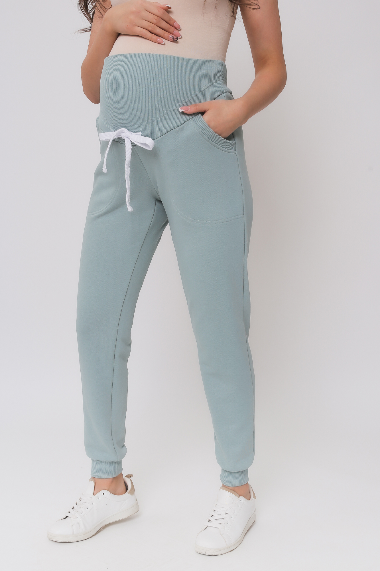 Брюки для беременных женские СкороМама 01-42322SM зеленые 54 RU