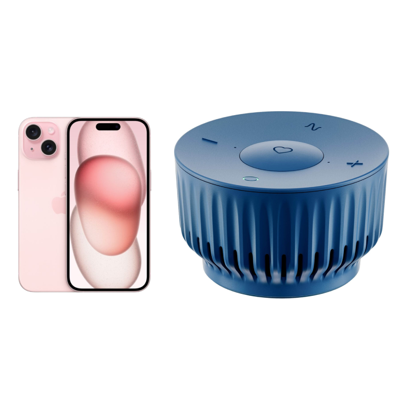 

Комплект смартфон Apple iPhone 15 A3092 MTLE3CH/A, Pink колонка SberBoom Mini синий Нептун, iPhone 15