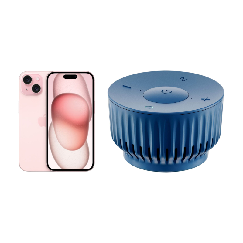 

Комплект смартфон Apple iPhone 15 A3092 MV9K3CH/A, Pink колонка SberBoom Mini синий Нептун, iPhone 15