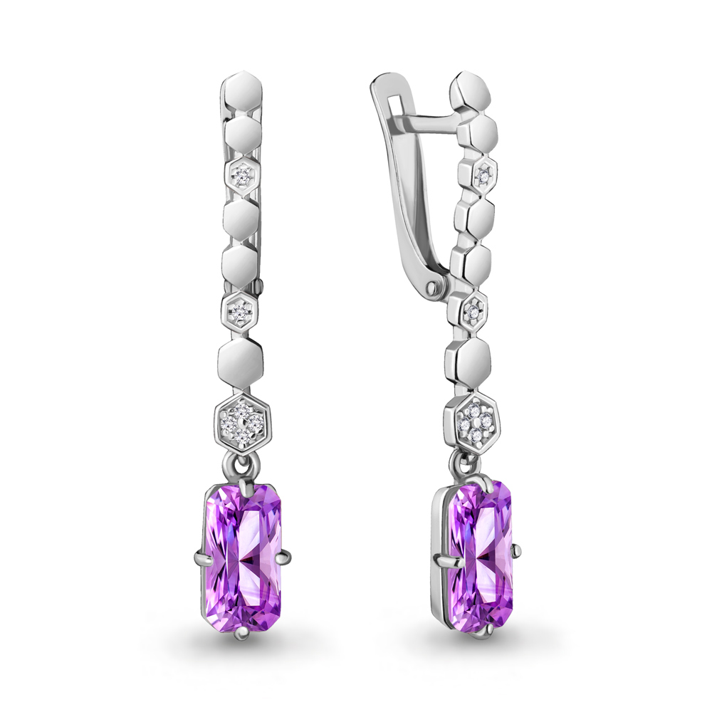 

Серьги из серебра с аметистом Aquamarine 4716784А_925_р, 4716784А_925_р