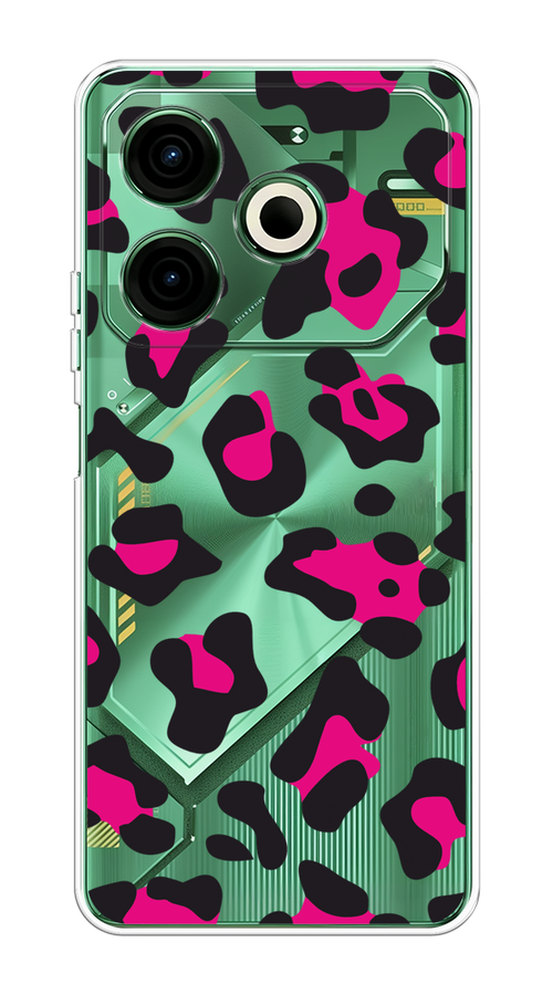 

Чехол на Tecno Pova 6 Neo "Pink cow spots", Черный;розовый, 309050-1