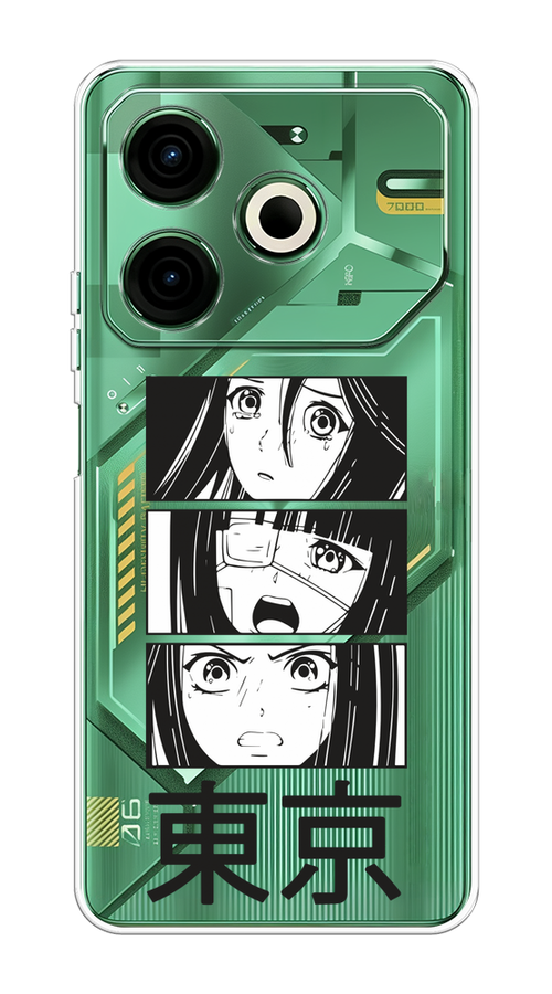 

Чехол на Tecno Pova 6 Neo "Tokyo girls", Белый;черный;прозрачный, 309050-1