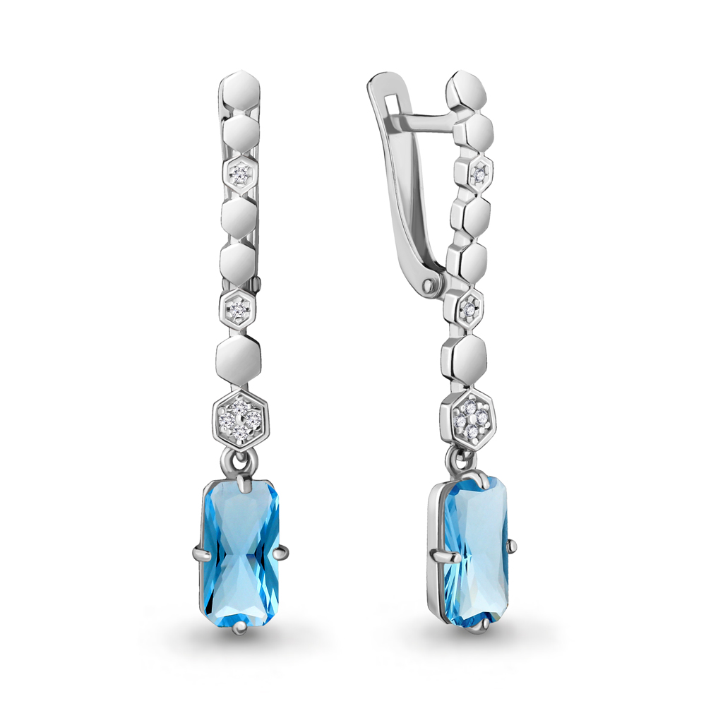 

Серьги из серебра с топазом Aquamarine 4716792А_925_р, 4716792А_925_р