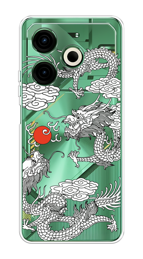

Чехол на Tecno Pova 6 Neo "Драконы с ножом", Прозрачный;черный;белый, 309050-1