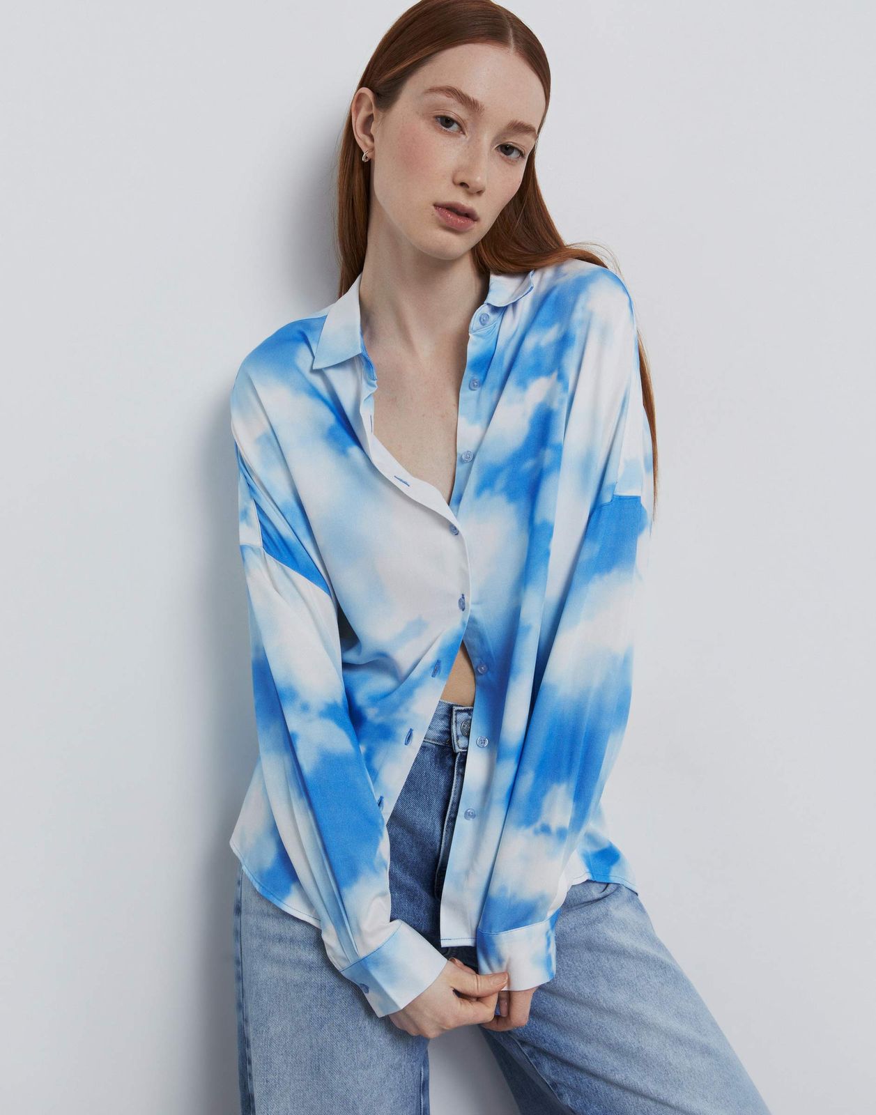 

Рубашка женская Gloria Jeans GWT003967 синий/разноцветный S/170, GWT003967
