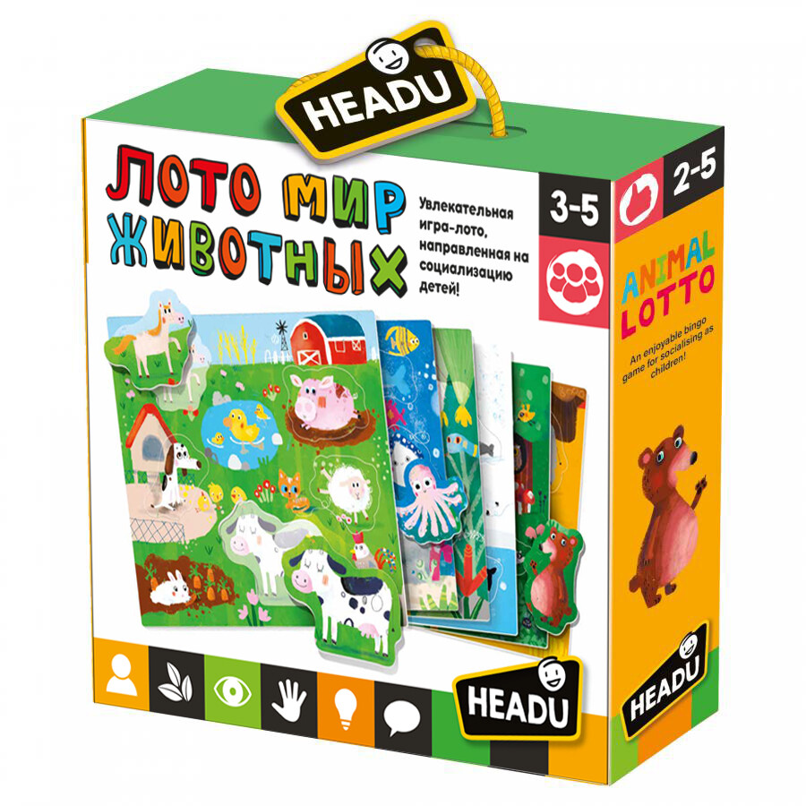 Купить RU28702, Настольная игра Headu для детей с 3 лет «Мир животных»,