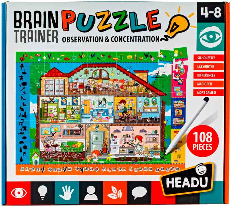 Купить IT21154, Настольная игра Headu для детей с 4 лет «Тренажер для мозга»,