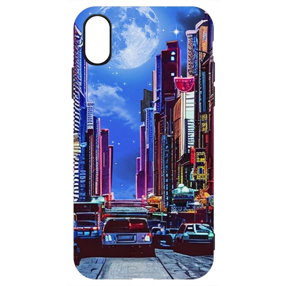 Чехол-накладка Софт Ночной город для iPhone X