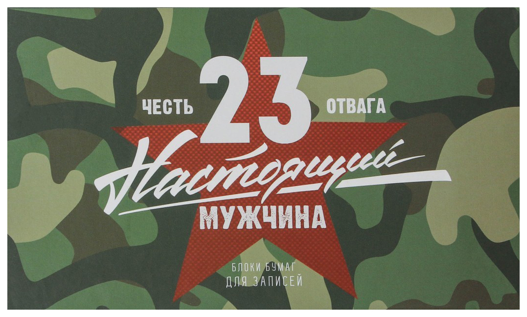 

Бумажный блок в пластиковом футляре «Настоящий мужчина», 100 листов + 2 стикера, Разноцветный
