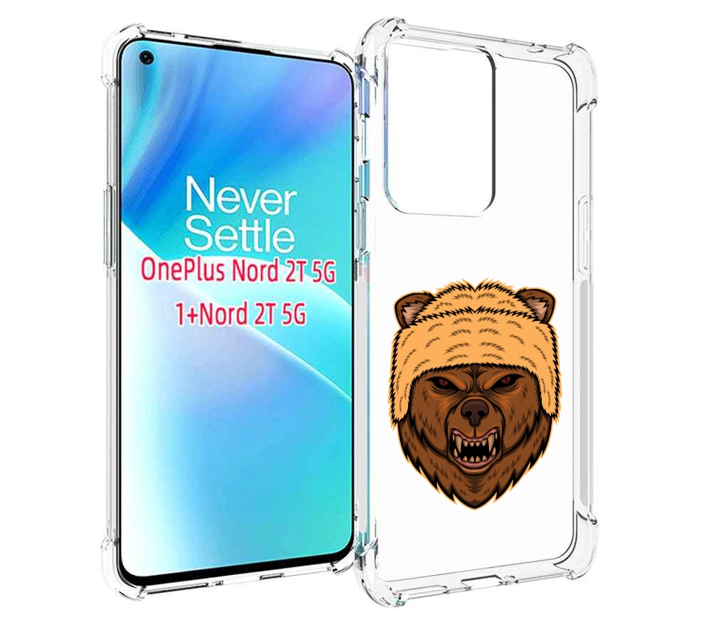 

Чехол MyPads Медведь-в-шапке для OnePlus Nord 2T, Прозрачный, Tocco