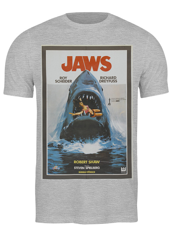 

Футболка мужская Printio Jaws / челюсти серая 3XL, Серый, Jaws / челюсти