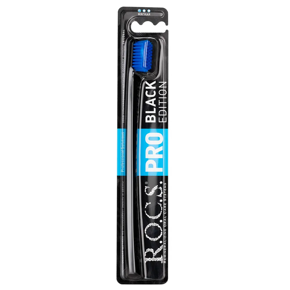 

Зубная щетка R.O.C.S.PRO 5940 Black Edition синяя, soft, Синий