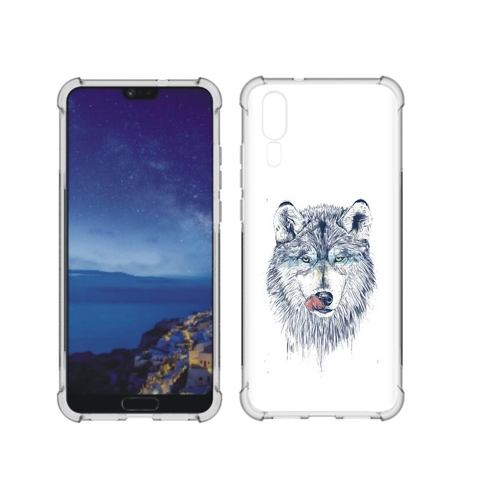 

Чехол MyPads Tocco для Huawei P20 голодгый волк (PT108006.52.292), Прозрачный, Tocco