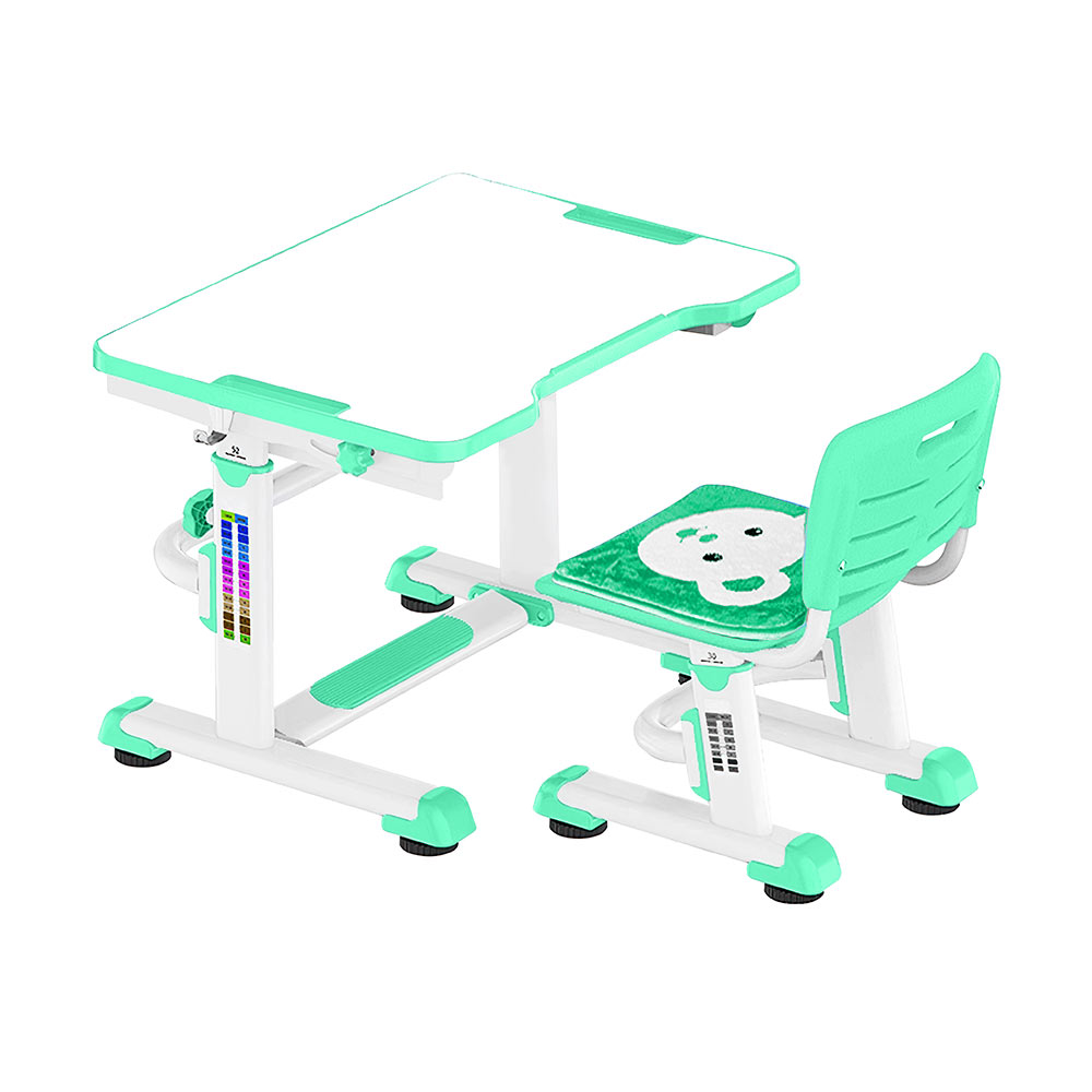 фото Комплект anatomica punto lite детская парта и стул белый/зеленый