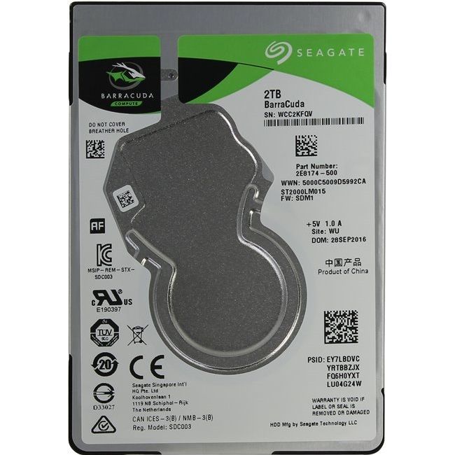 

Жесткий диск Seagate BarraCuda 2ТБ (ST2000LM015), BarraCuda