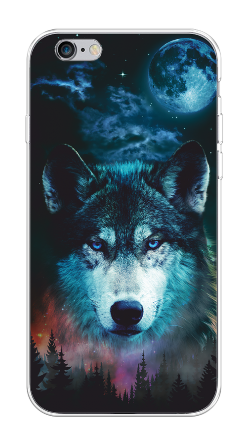 

Чехол на Apple iPhone 6/6S "Лунный волк", Бирюзовый;розовый;синий, 10450-1