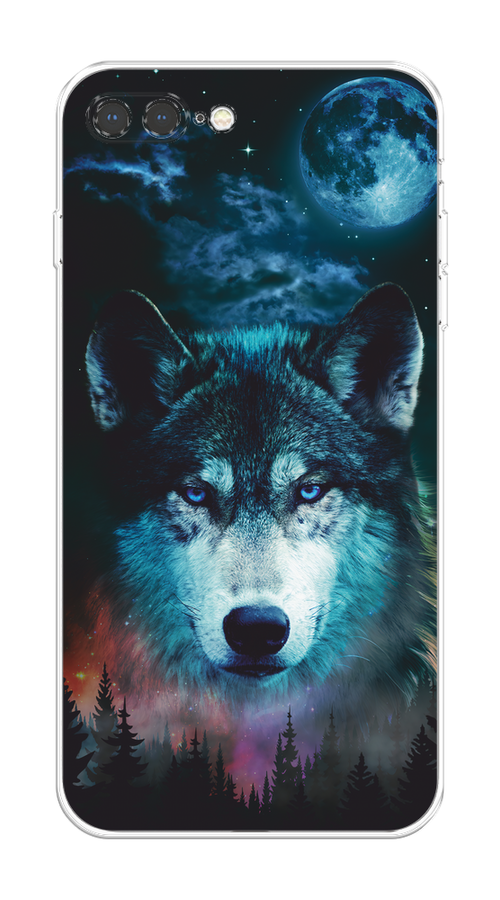 

Чехол на Apple iPhone 7 Plus/8 Plus "Лунный волк", Бирюзовый;розовый;синий, 10750-1