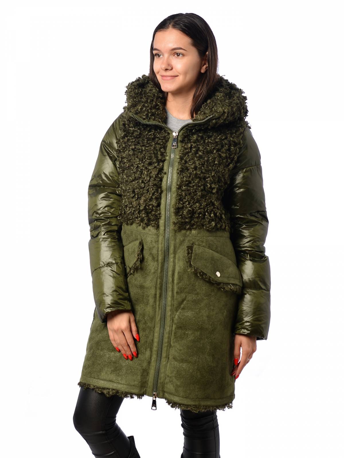 Куртка женская EVACANA 3971 зеленая 42 RU