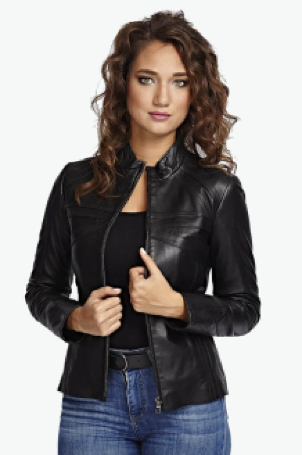 Кожаная куртка женская Deriza 39-4574S черная 2XL (доставка из-за рубежа)