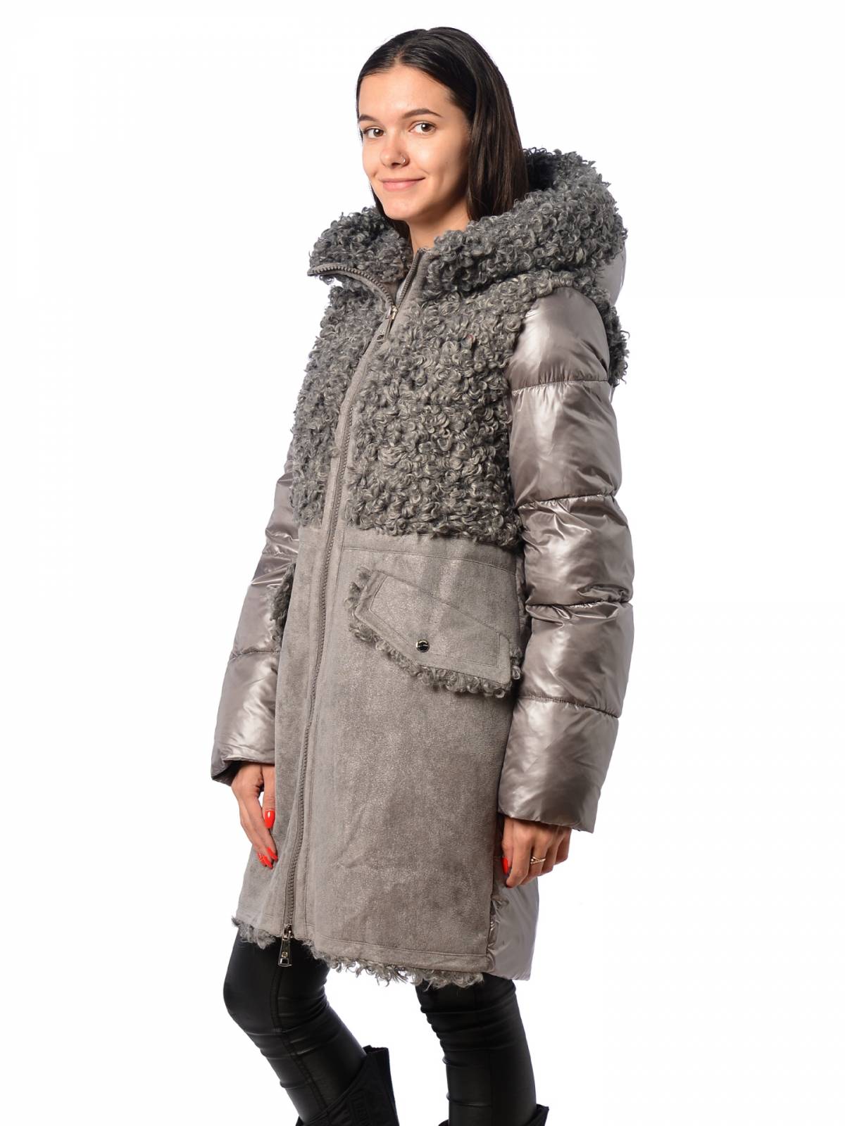 

Куртка женская EVACANA 3971 серая 48 RU, Серый, 3971