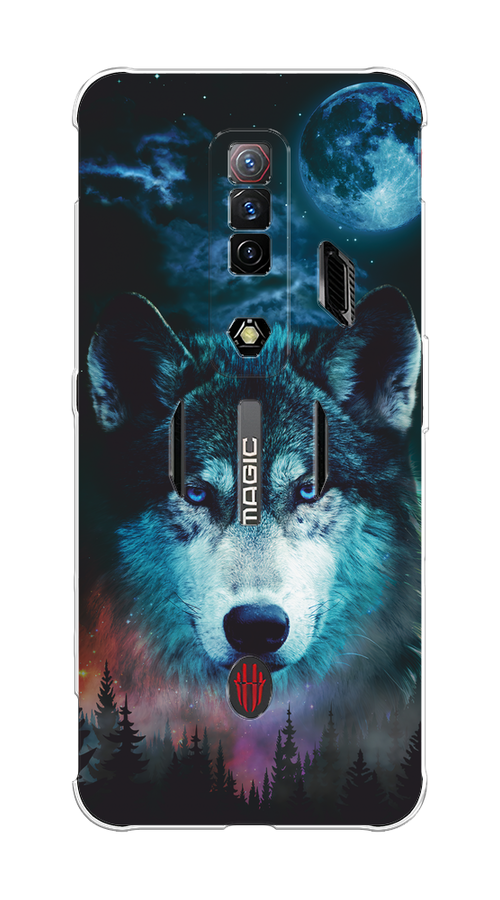 

Чехол на ZTE Nubia Red Magic 7S "Лунный волк", Бирюзовый;розовый;синий, 136350-1