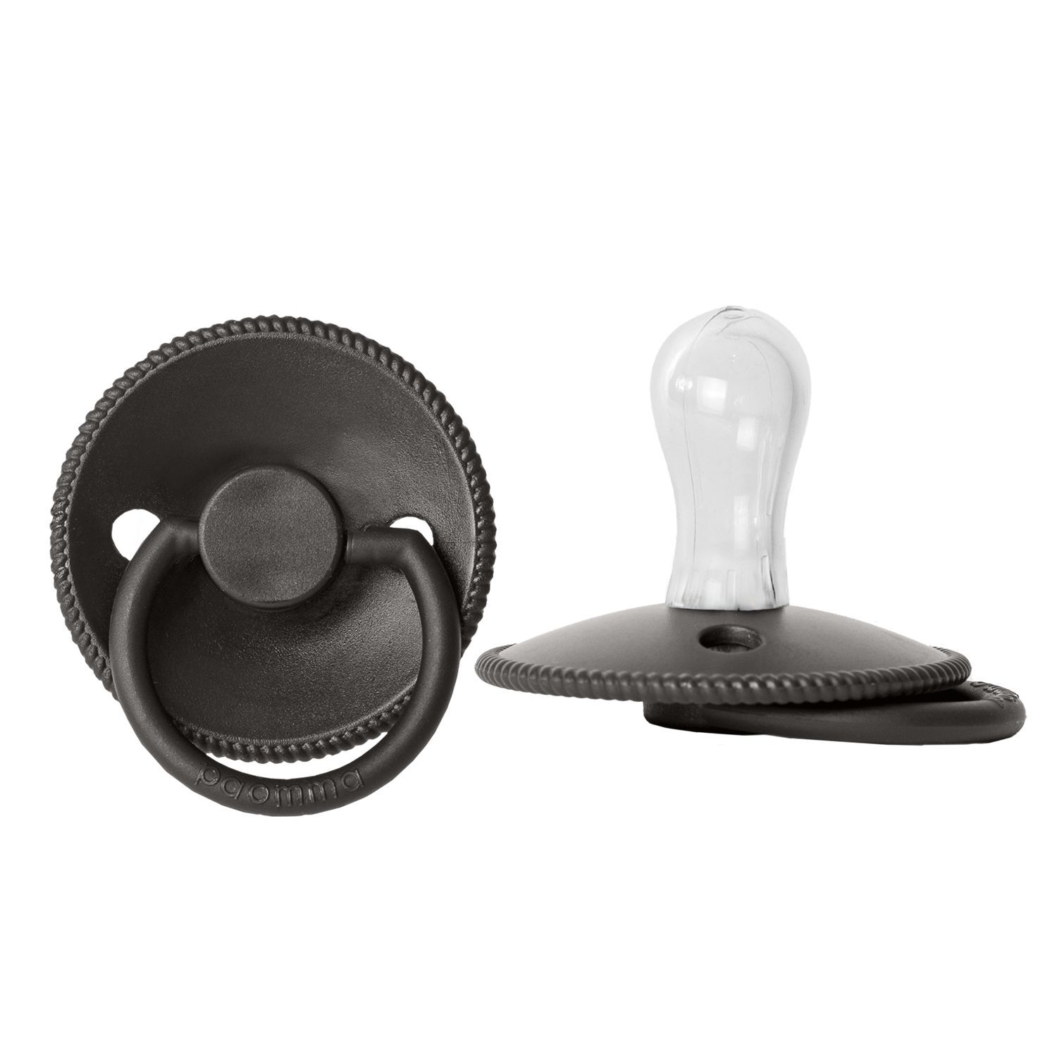 

Пустышка Paomma с соской из силикона, S, 0-6 мес., Black, PPS111