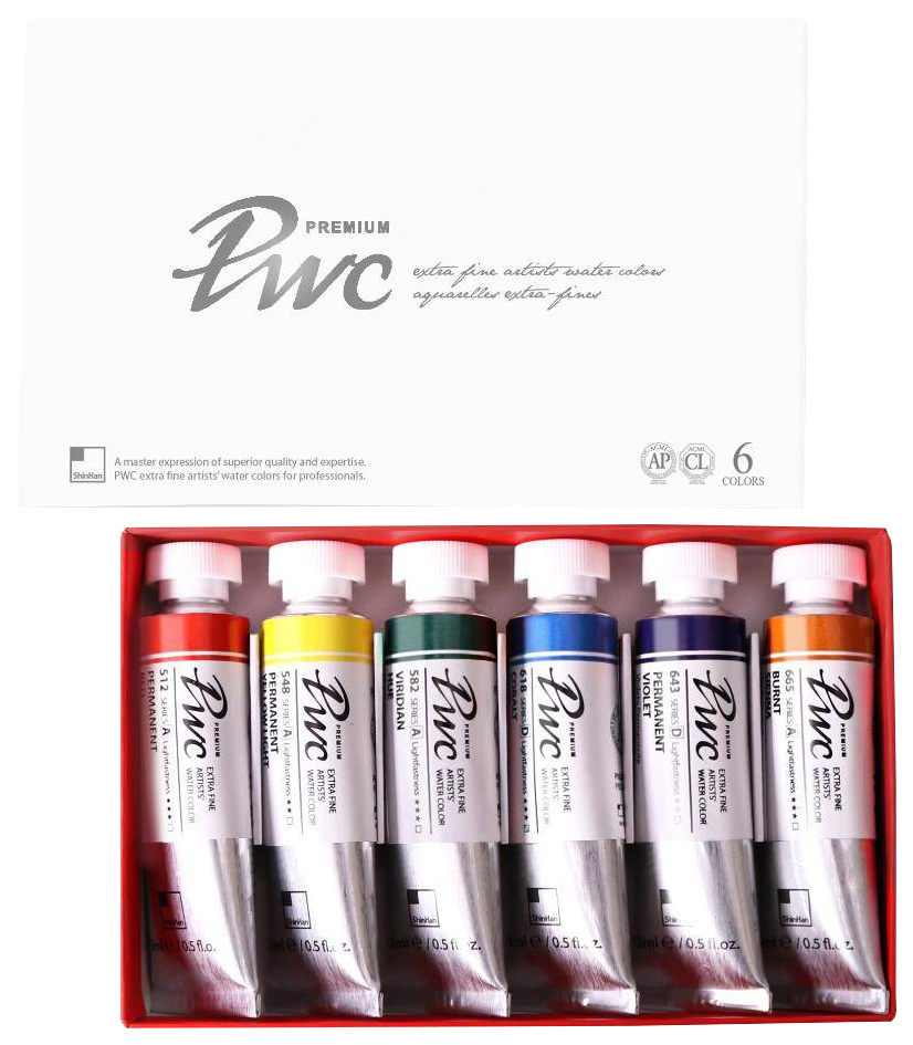 фото Набор акварели shinhanart sh-1215151-0006 pwc (a) 15 мл 6 цветов shinhan art international inc.