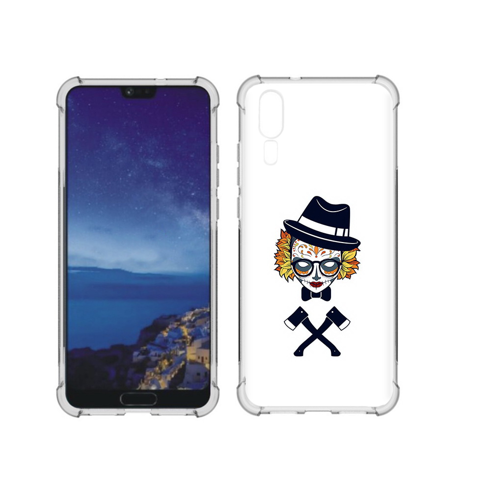 

Чехол MyPads Tocco для Huawei P20 девушка в маске с топорами рисунок (PT108006.52.304), Прозрачный, Tocco