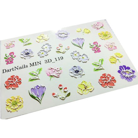 

Набор DartNails 3D-слайдер Цветы микс №119, 3 шт.
