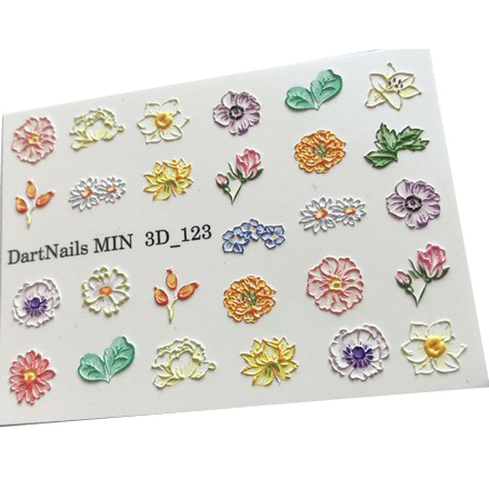 

Набор DartNails 3D-слайдер Цветы микс №123, 3 шт.
